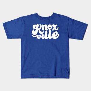 Knoxville Script - White + Blue Kids T-Shirt